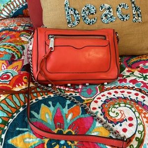 Rebecca Minkoff “Avery” Crossbody. Red/orange color with silver details & chain.